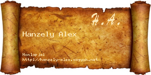 Hanzely Alex névjegykártya