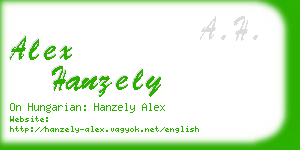 alex hanzely business card